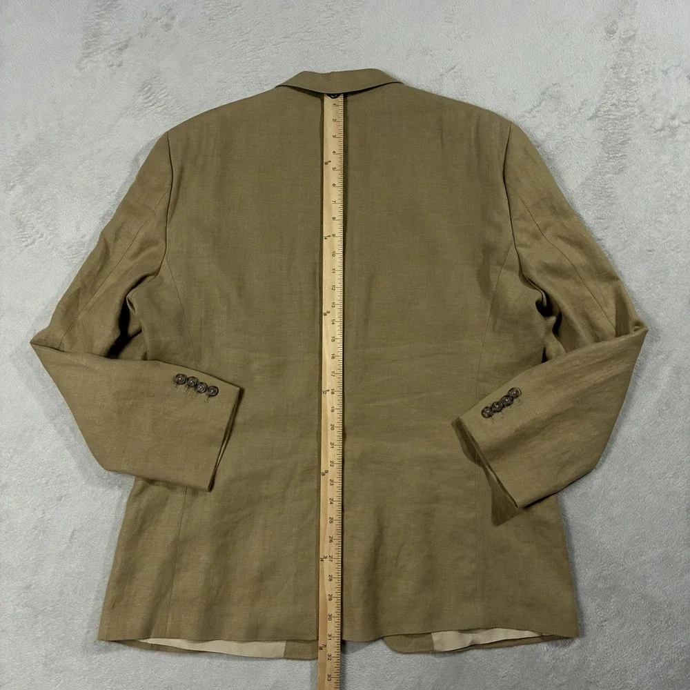 Murano Baird McNutt Linen Blazer Single Breasted Tan Mens XL Quiet Luxury Resort